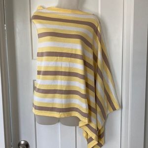 Beautiful Poncho, One Size,Buttons on left side, yellow/cream/brown